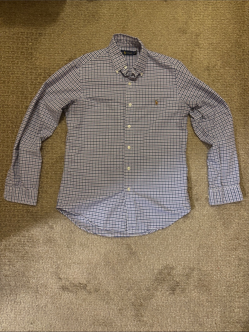 Ralph Lauren Men’s Small Blue Purple Check Button Down Shirt